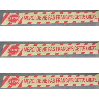 Ruban de masquage plastifié "Merci de ne pas franchir la limite" 5 CM x 33 M