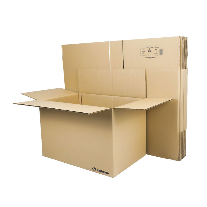 Caisse carton double cannelure 60 x 40 x 40 cm