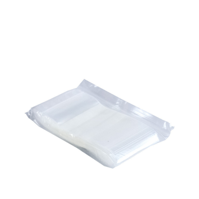 Sachet plastique Raja à fermeture zip et bande d'écriture - 8 x 12 cm -  Epaisseur 50 microns - Transparent (carton 1000 unités) pas cher